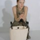 Raw-edged canvas tote bag cross-body cowhide - Memoo.com